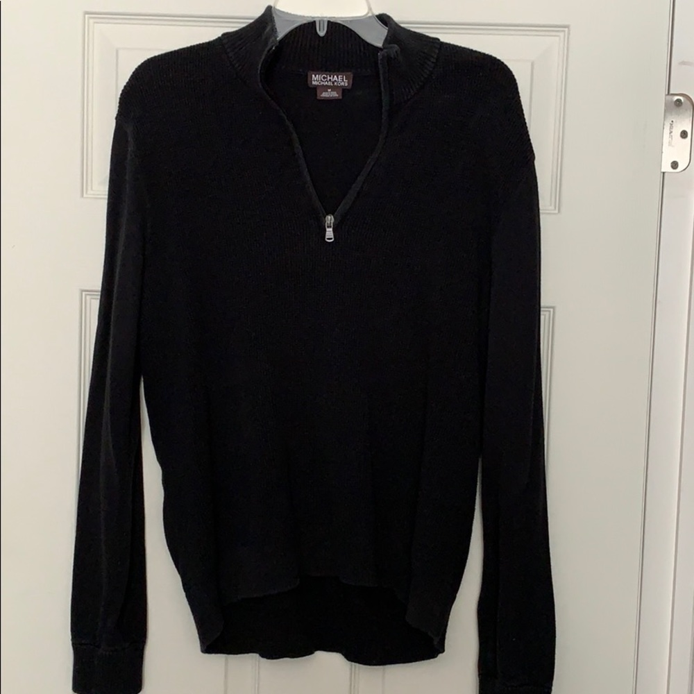 Michael Kors black quarter zip sweater
